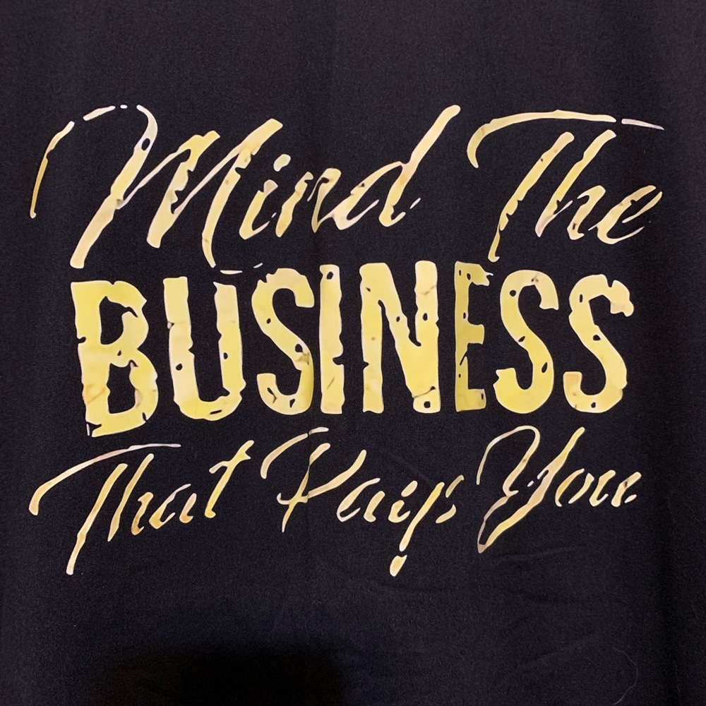 Black Graphic Tee with Yellow Text